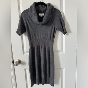LOFT Wool Blend Dark Gray Bodycon Mini Sweater Dress XS